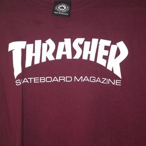 Maroon thrasher shirt